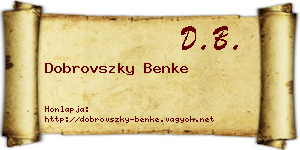 Dobrovszky Benke névjegykártya
